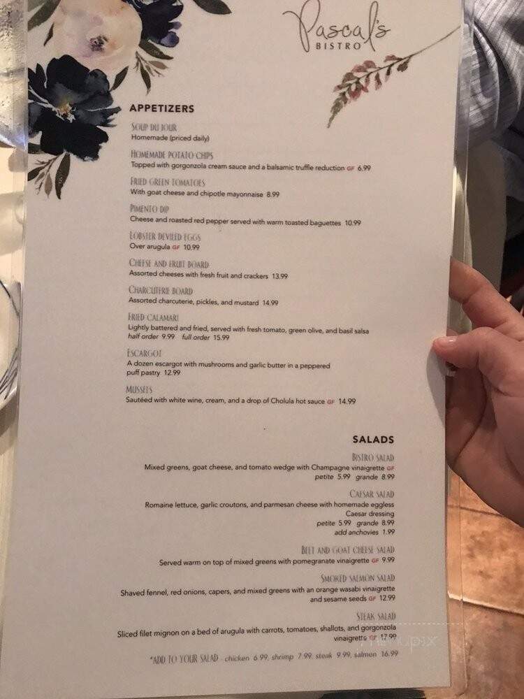 Pascal's Bistro - Peachtree City, GA menu_pic