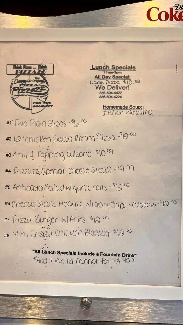 Danny's Pizza Pizzazz - Franklinville, NJ menu_pic