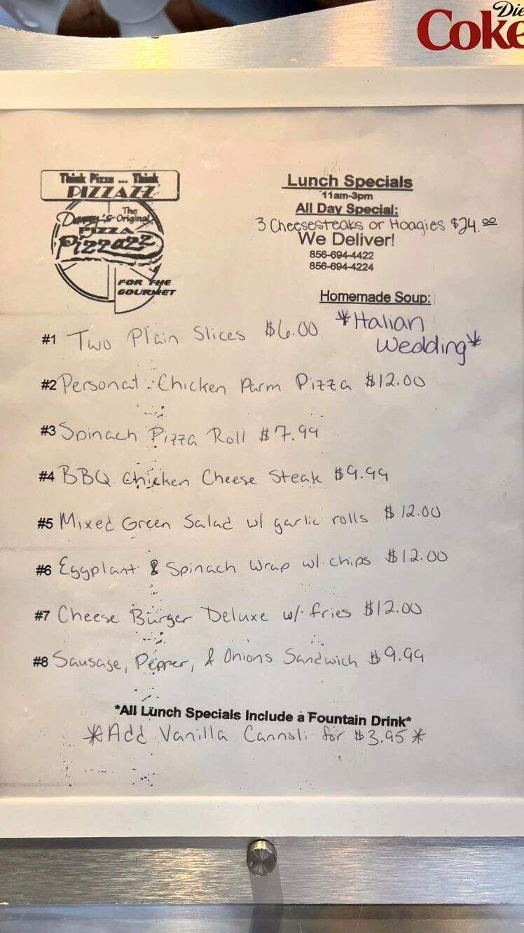 Danny's Pizza Pizzazz - Franklinville, NJ menu_pic