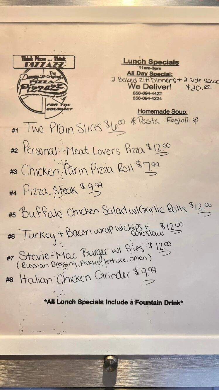 Danny's Pizza Pizzazz - Franklinville, NJ menu_pic