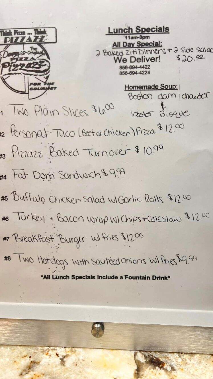 Danny's Pizza Pizzazz - Franklinville, NJ menu_pic