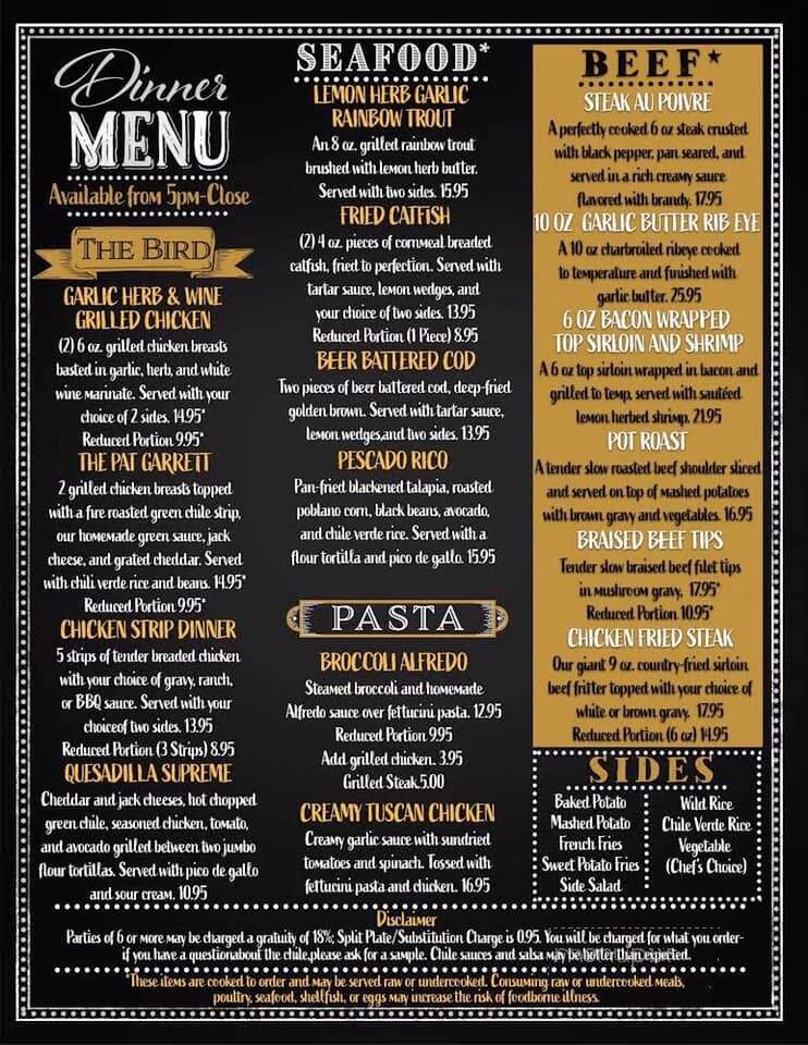 Adobe Springs Cafe - Silver City, NM menu_pic