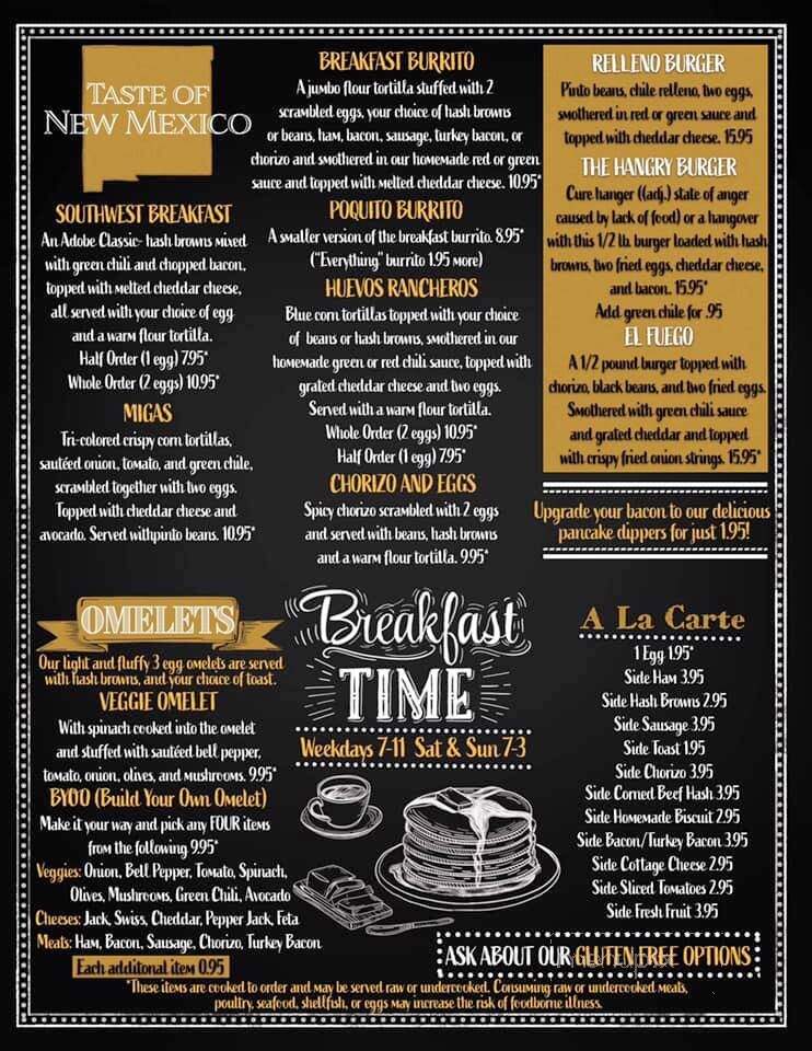 Adobe Springs Cafe - Silver City, NM menu_pic