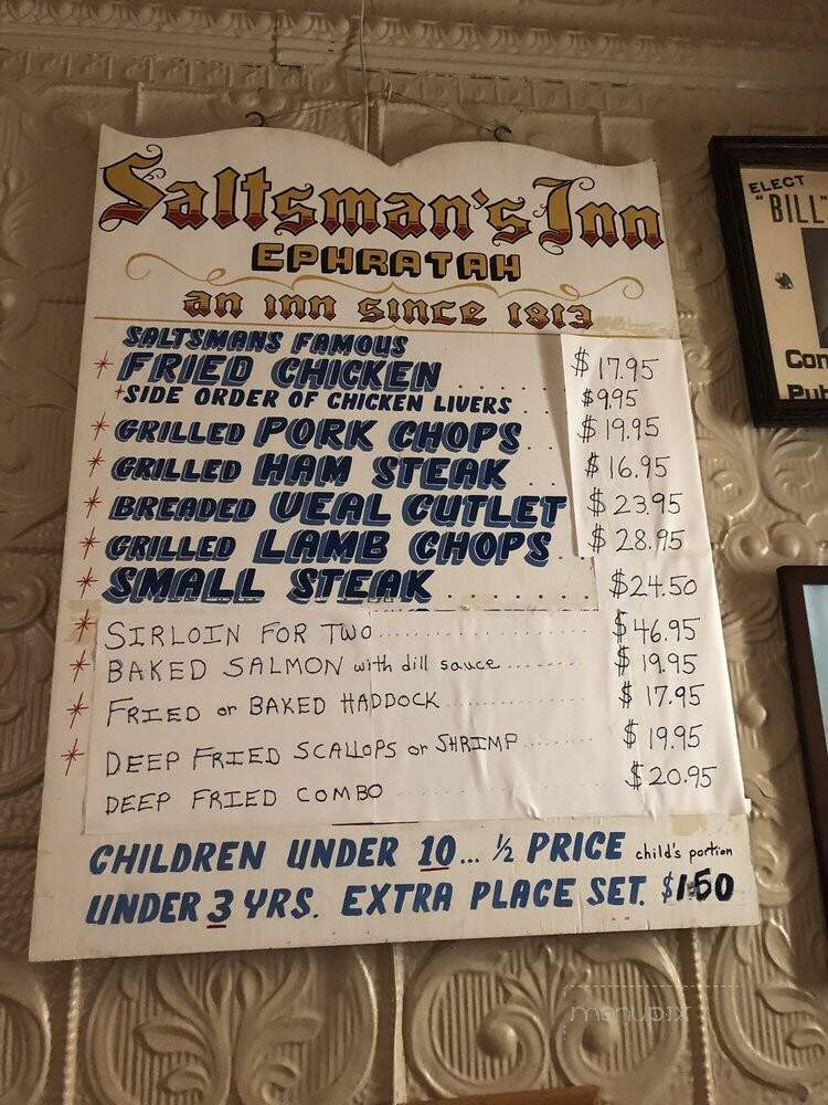 Saltsman's Hotel - Fort Plain, NY menu_pic