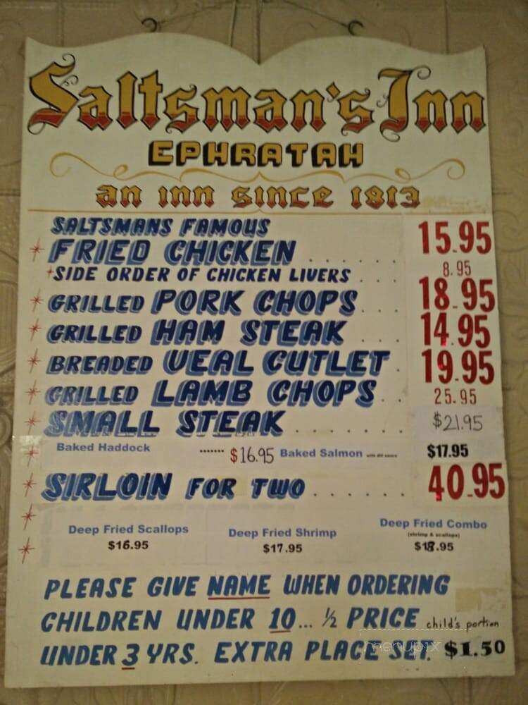 Saltsman's Hotel - Fort Plain, NY menu_pic