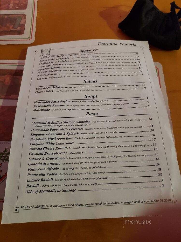 Taormina Restaurant - Peekskill, NY menu_pic