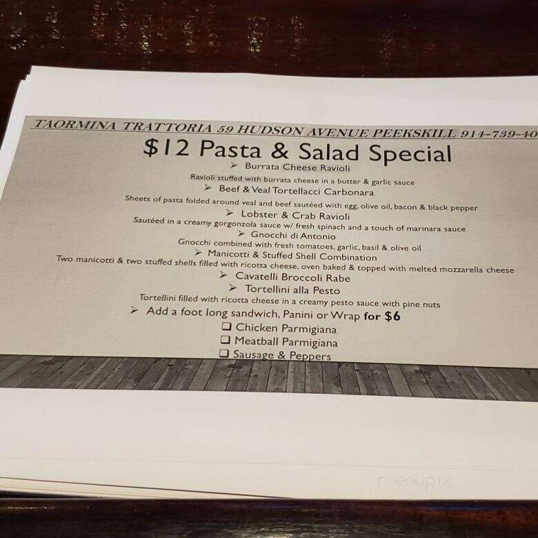 Taormina Restaurant - Peekskill, NY menu_pic