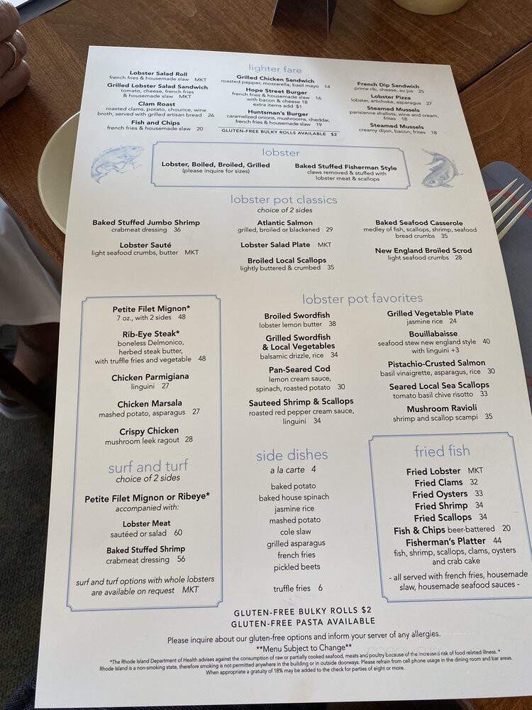 Lobster Pot Inc - Bristol, RI menu_pic