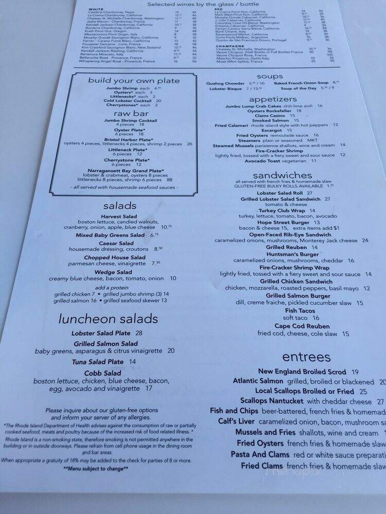 Lobster Pot Inc - Bristol, RI menu_pic