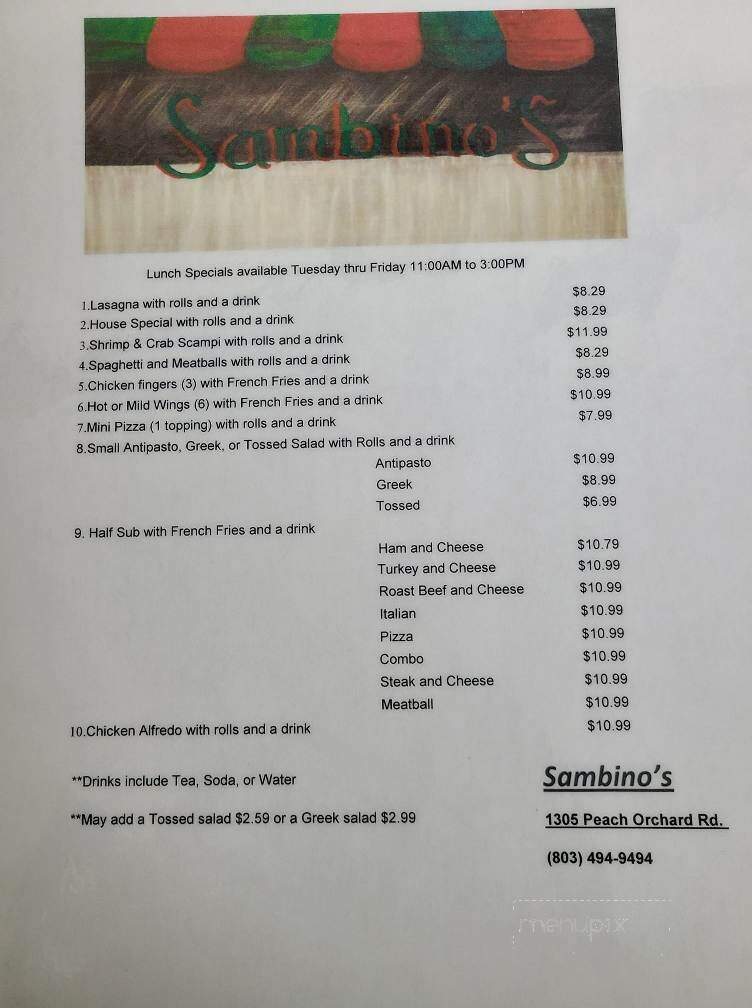 Sambino's - Sumter, SC menu_pic