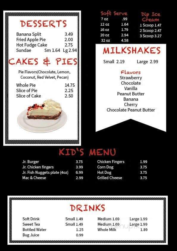 Fincher's Real Delite - Talladega, AL menu_pic