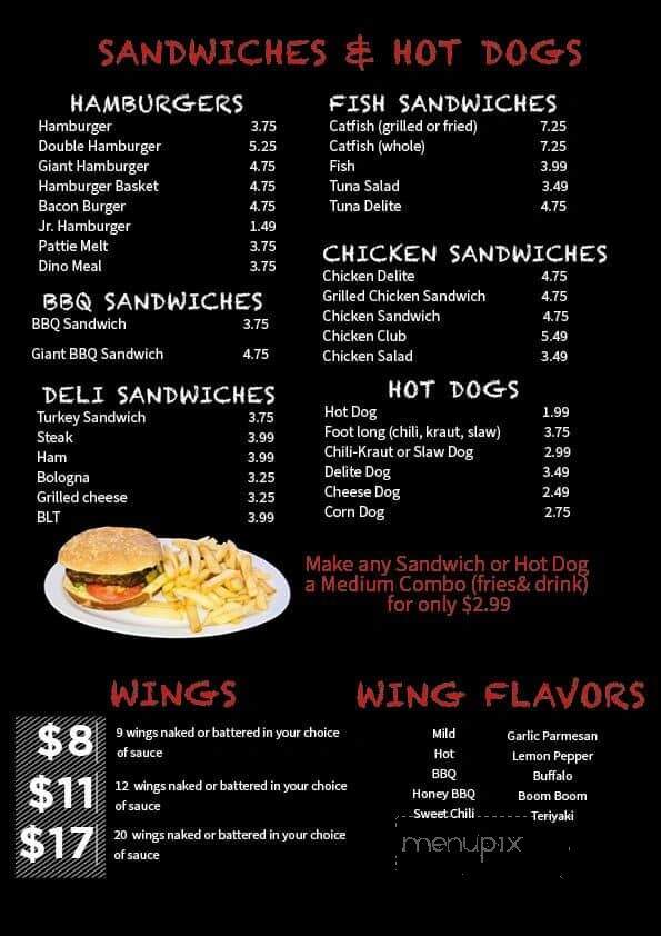 Fincher's Real Delite - Talladega, AL menu_pic