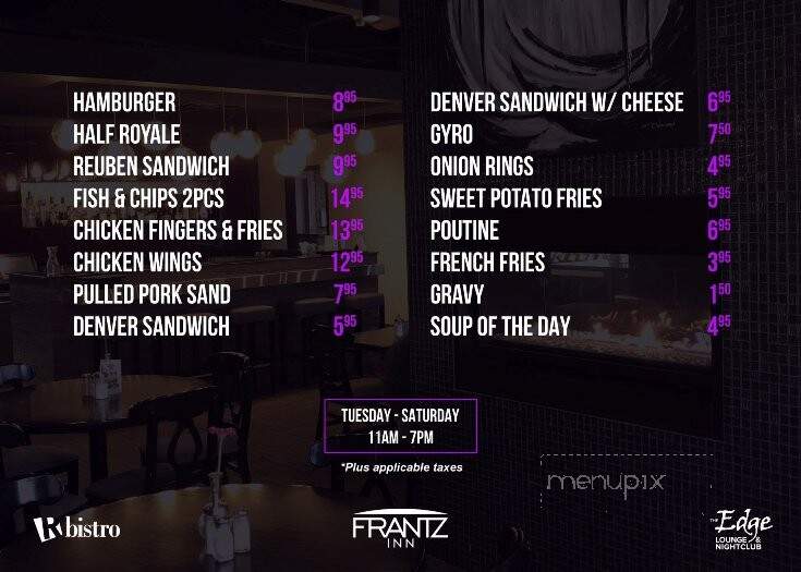 R Bistro - Steinbach, MB menu_pic