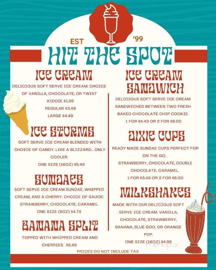 Hit The Spot - North Bay, ON menu_pic