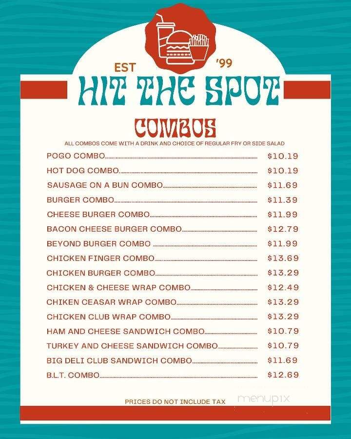 Hit The Spot - North Bay, ON menu_pic
