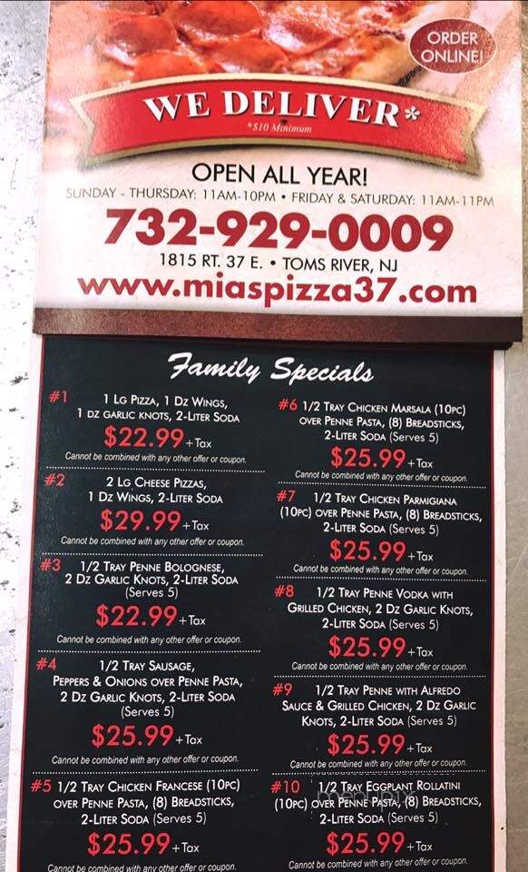 Mia's Pizza 37 - Toms River, NJ
