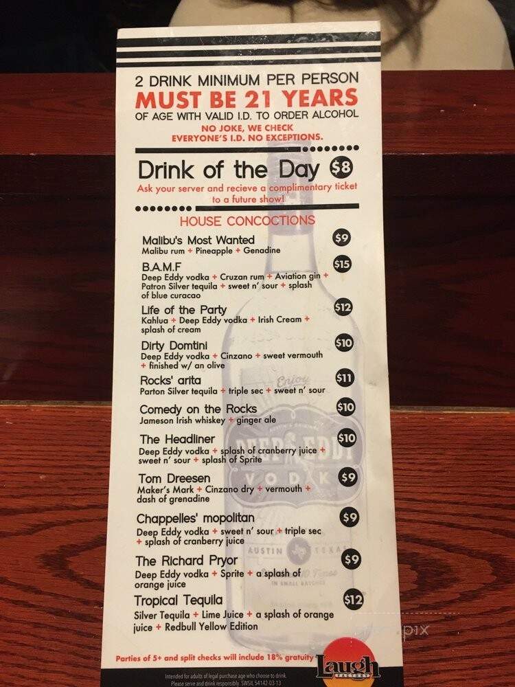 Laugh Factory Chicago - Chicago, IL menu_pic
