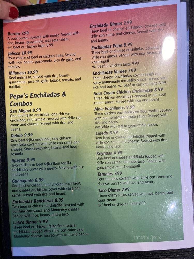 Pepe's Bar & Grill - Many, LA menu_pic