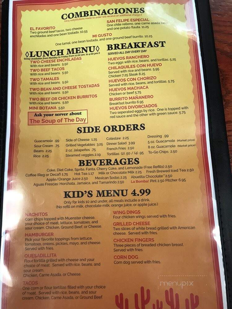 El Mariachi - Westland, MI menu_pic