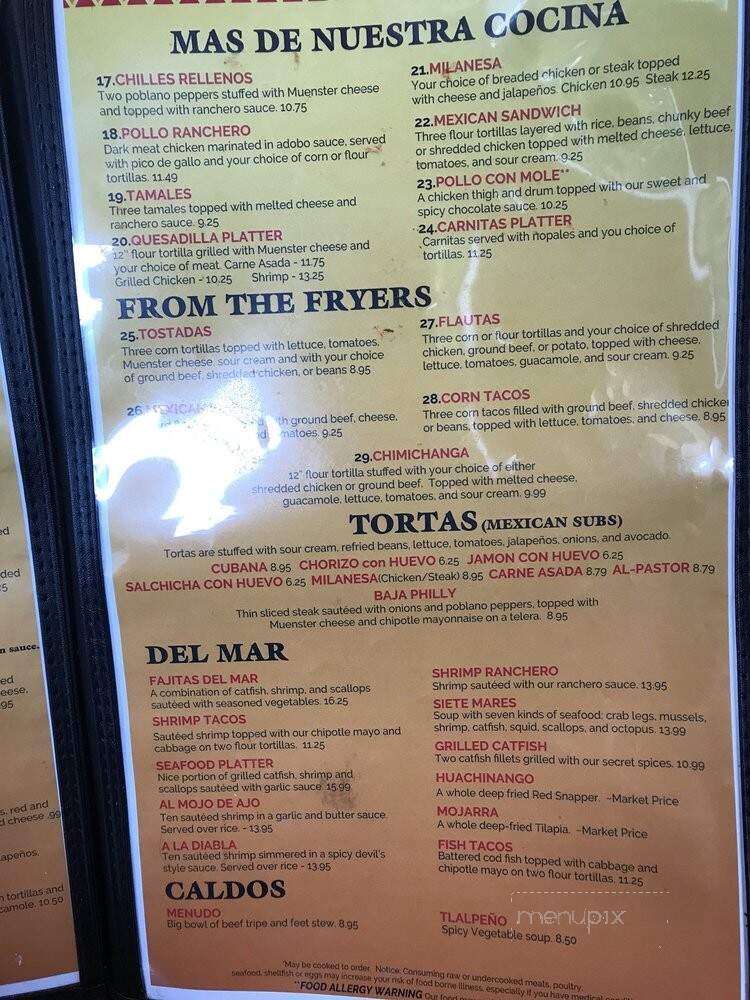El Mariachi - Westland, MI menu_pic