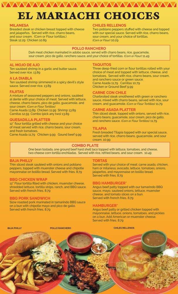 El Mariachi - Westland, MI menu_pic