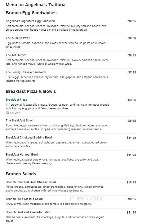 Angelina's Trattoria - Florham Park, NJ menu_pic