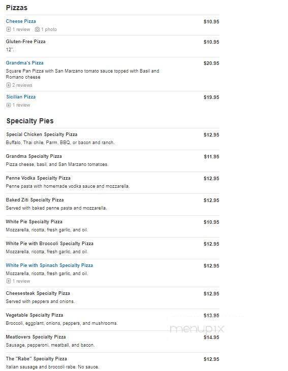 Angelina's Trattoria - Florham Park, NJ menu_pic