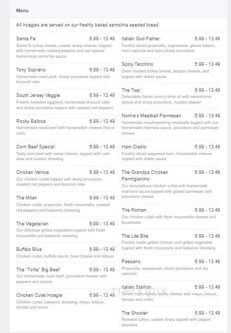 Aversa's Italian Bakery - Margate City, NJ menu_pic
