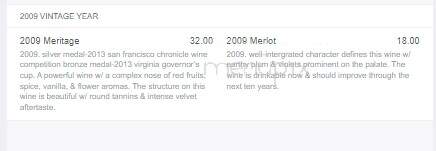 Barren Ridge Vineyards - Fishersville, VA menu_pic