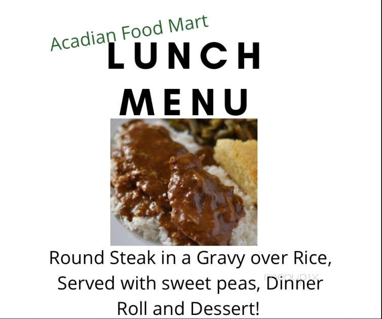 Acadian Food Mart - Lafayette, LA menu_pic