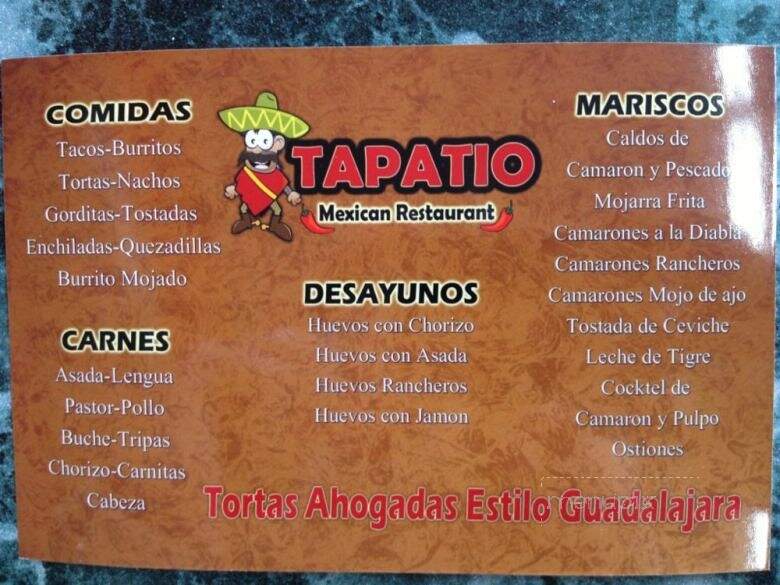 El Tapatio Mexican Restaurant - Visalia, CA menu_pic