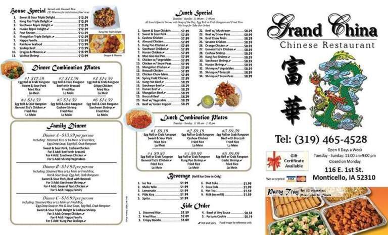 Grand China - Monticello, IA menu_pic