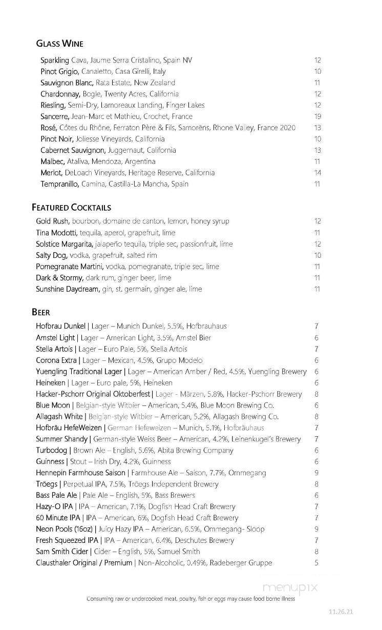 Bar Louis - Milford, PA menu_pic