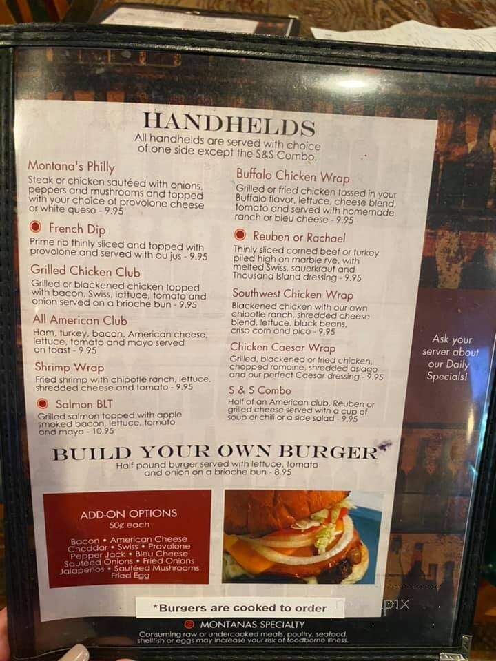 Montana's Bar and Grill - Marietta, GA menu_pic