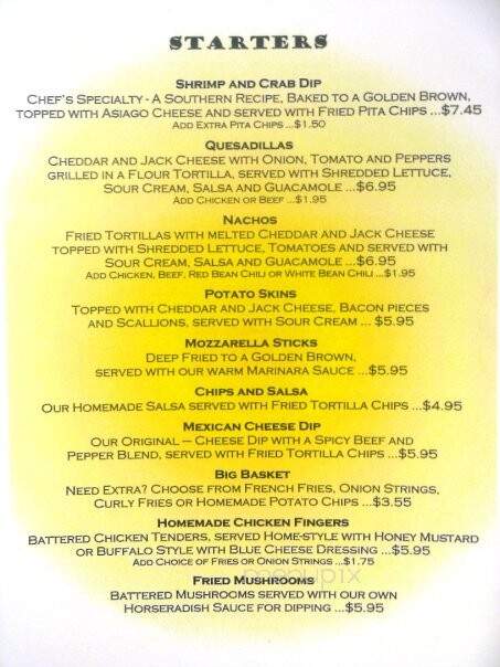Montana's Bar and Grill - Marietta, GA menu_pic