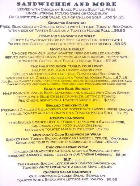 Montana's Bar and Grill - Marietta, GA menu_pic