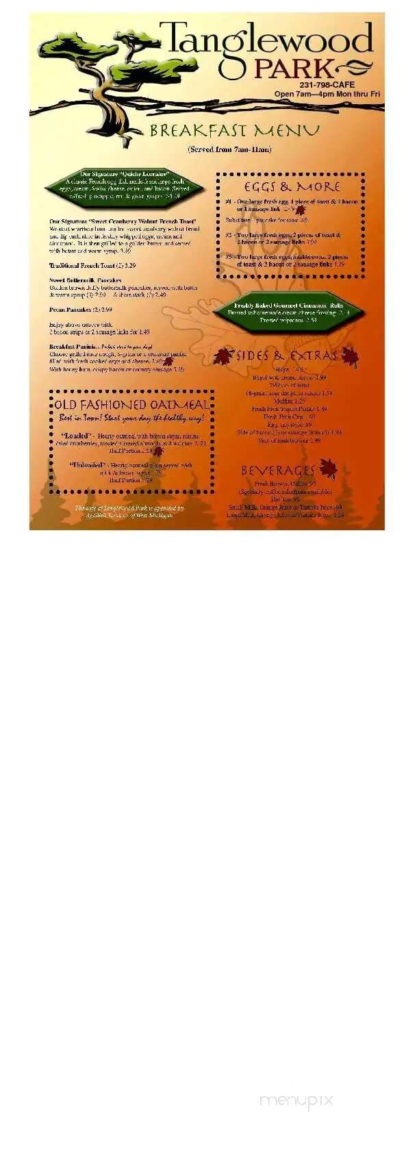 Tanglewood Park Cafe - Muskegon, MI menu_pic