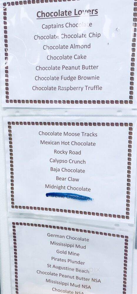 Cold Cow Ice Cream - St Augustine, FL menu_pic