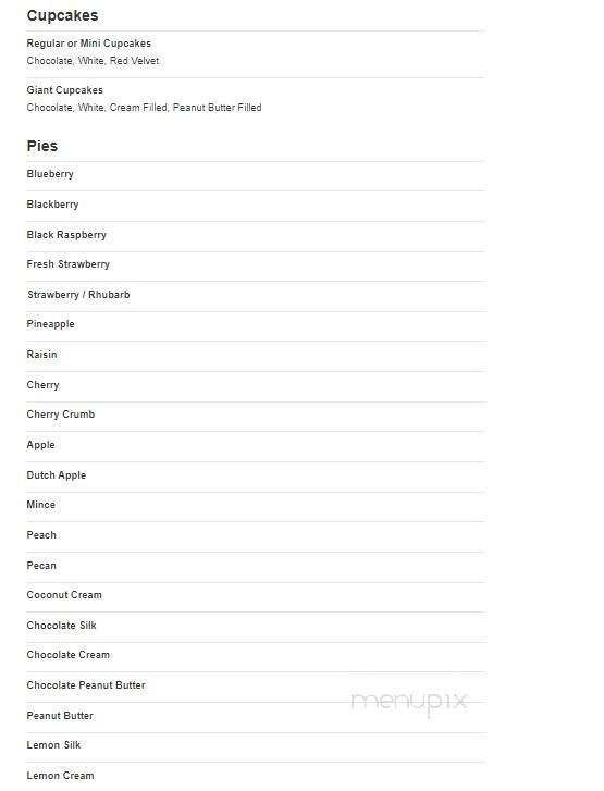 Betty Kaye Bakery - Carrollton, OH menu_pic