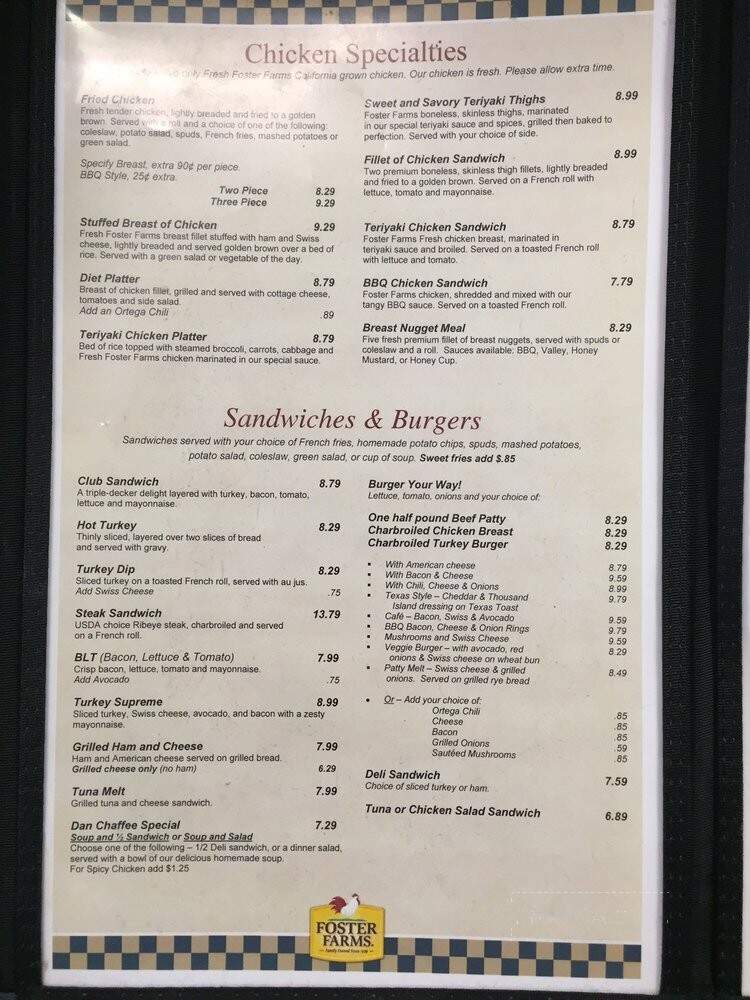 Foster Farms Livingston Cafe - Livingston, CA menu_pic