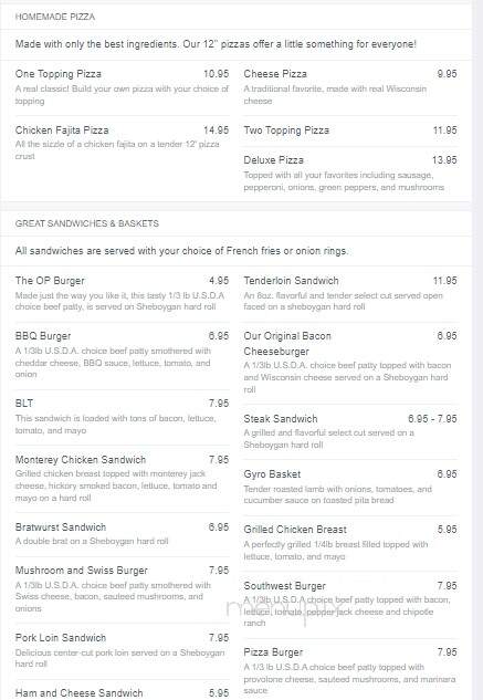 Other Place - Meadville, PA menu_pic