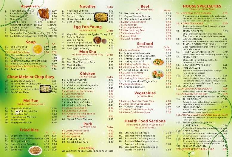 Dynasty Chinese Buffet - Hastings, MI menu_pic