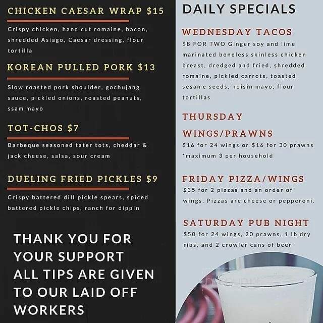 Freddy's Brew Pub - Kelowna, BC menu_pic