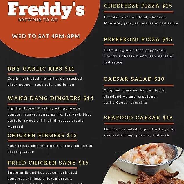 Freddy's Brew Pub - Kelowna, BC menu_pic