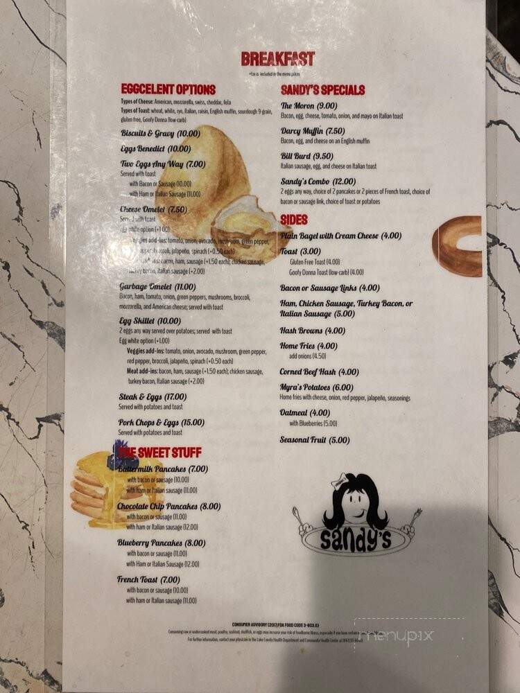 Sandy's Restaurant Inc - Highwood, IL menu_pic