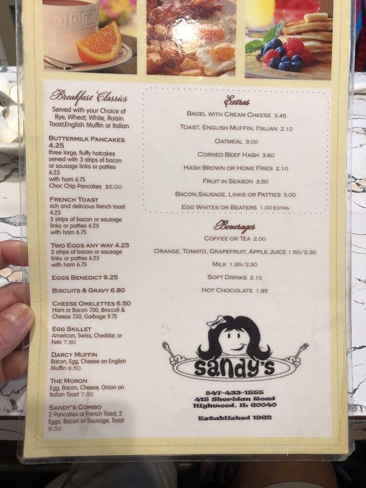 Sandy's Restaurant Inc - Highwood, IL menu_pic