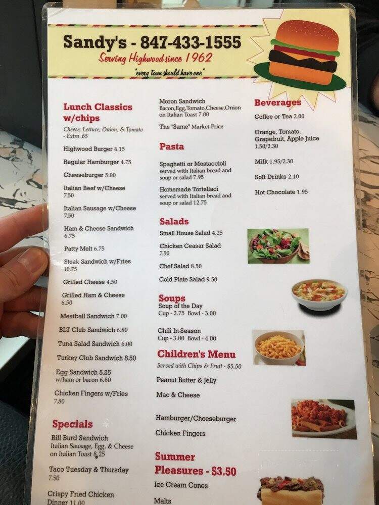 Sandy's Restaurant Inc - Highwood, IL menu_pic