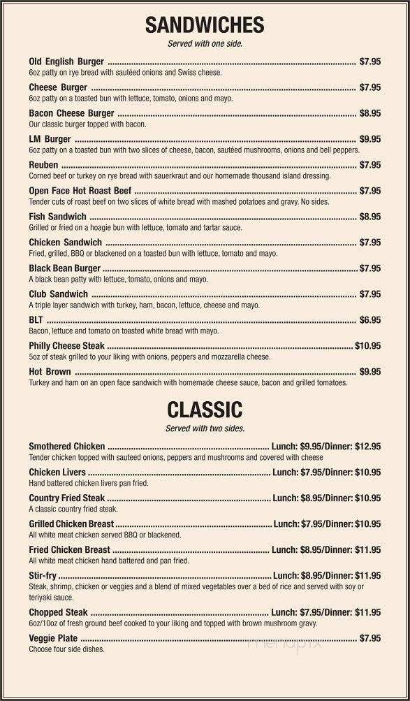 Landmark Inn - Pikeville, KY menu_pic