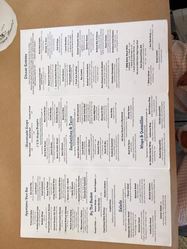Waterman's Crab House - Rock Hall, MD menu_pic