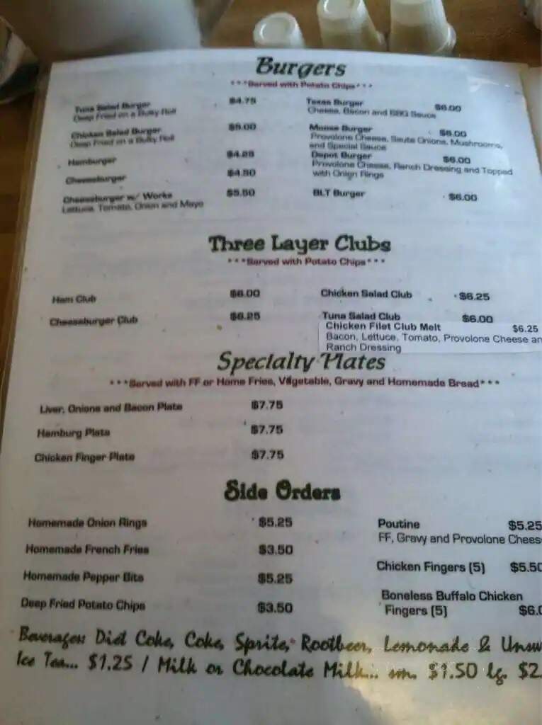 Eastern Depot Restaurant - Berlin, NH menu_pic